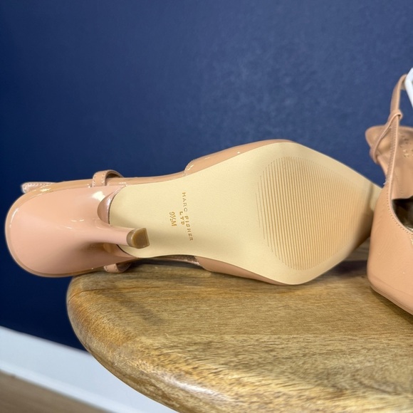 Marc Fisher NWT Nude Patent Torry Slingback Pumps, Size 9.5 - Picture 10 of 12